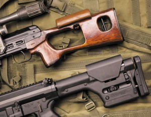 Приклад Magpul PRS не только массивнее фанерного приклада СВД, но еще и обеспечивает быстроту внесения основных регулировок — длины приклада и высоты щеки
