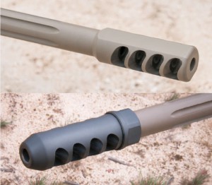 Дульні гальма TAC-50 A1R2 (вгорі) та TAC-50 A1