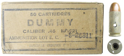  Учебный патрон Cal. .45 Dummy Cartridge, Model of 1921 и его картонная коробка